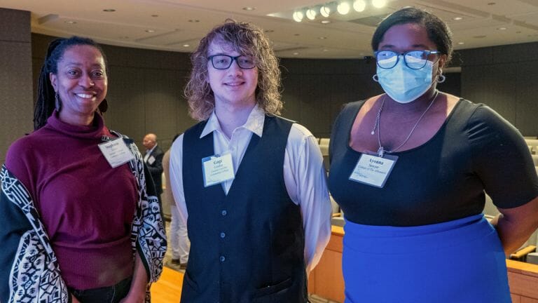 Sam Taylor Scholarship Recipients: Stephanie Alston, Gage Lindley and Ayonna Sawyer at the 2022 NCBIO Annual Meeting