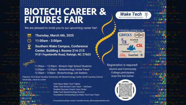 Wake Tech Biotech Career and Futures Fair